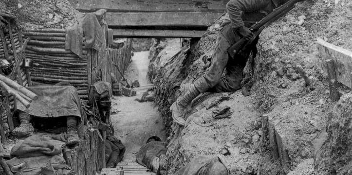 Een Britse loopgraaf uit de Slag bij de Somme