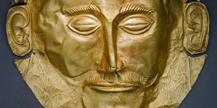 Het gouden Masker van Agamemnon. 