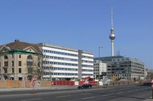 De tegenwoordige Petriplatz in Berlijn, waar Cölln zich ooit bevond.