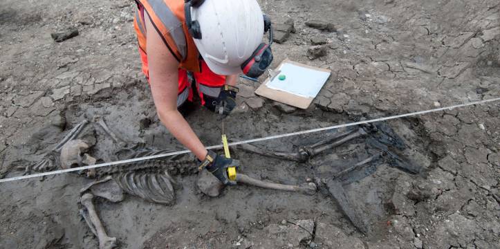 Skelet met laarzen opgraving in Londen