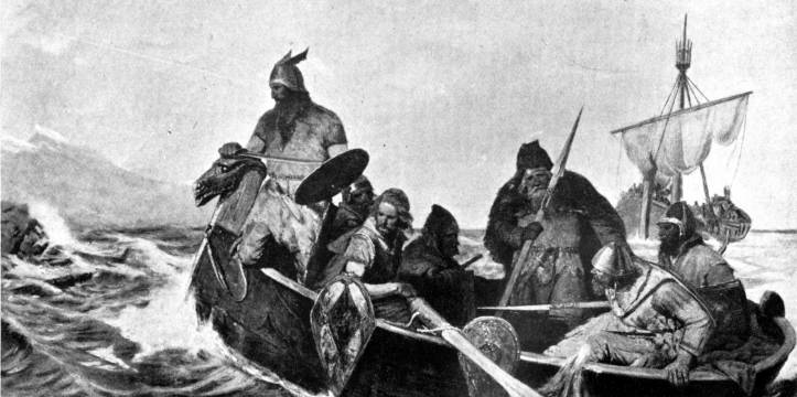 Vikingen Boot Schilderij Noormannen