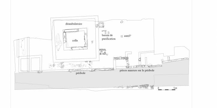 Tekening van de tempelsite in Jupille