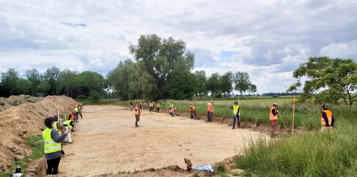 Studenten van de Leidse Faculteit der Archeologie tijdens de jaarlijkse Fieldschool