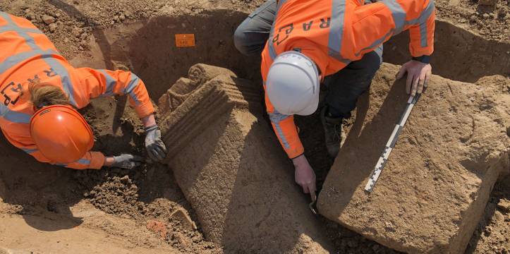 Archeologen leggen enkele van de altaarstenen bloot