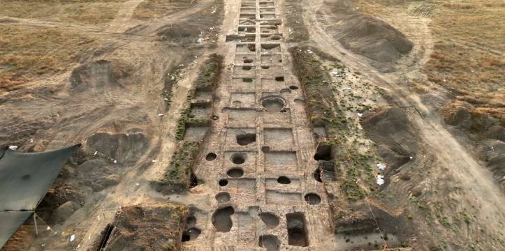Luchtfoto van de site