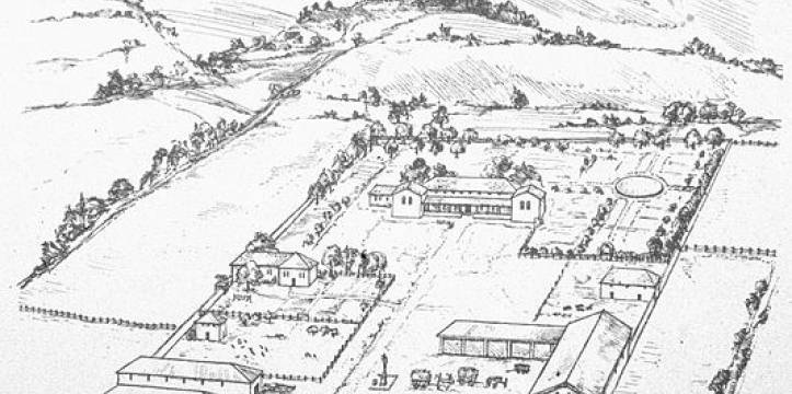 Grafische reconstructie van een 'villa rustica'