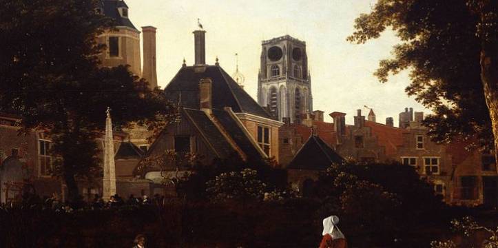 Een stadsgezicht van Rotterdam rond 1660. In Rotterdam zijn sporen uit de middeleeuwen ontdekt.
