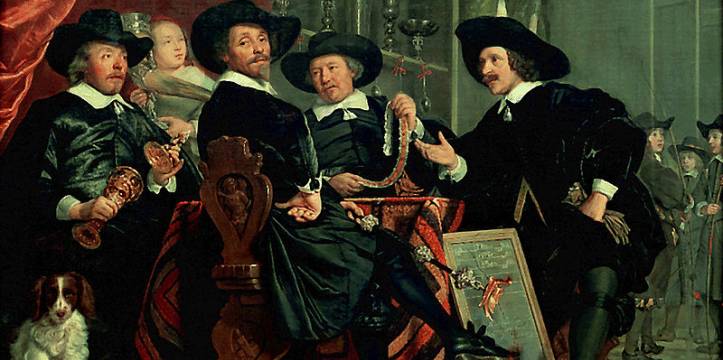 Overlieden van de Amsterdamse schutterscompagnie Sint Sebastiaan in 1653. In Brussel zijn twaalf 15e eeuwse manuscripten gevonden.