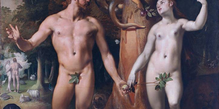 Cornelis van Haarlam, De zondeval Oudste scheppingsverhaal Adam en Eva ontdekt