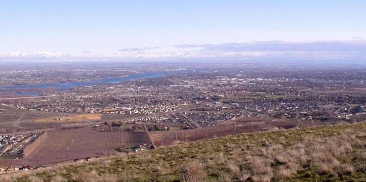 De Columbia rivier bij Kennewick De Columbia rivier bij Kennewick