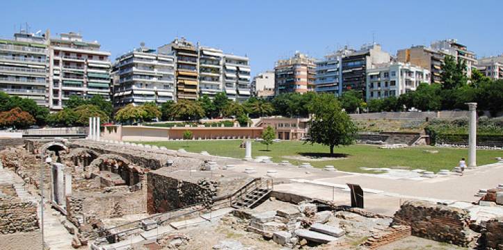 Romeins Forum in de stad Thessaloniki. Foto - Leandro's World Tour Romeins Forum in de stad Thessaloniki. Foto - Leandro's World Tour