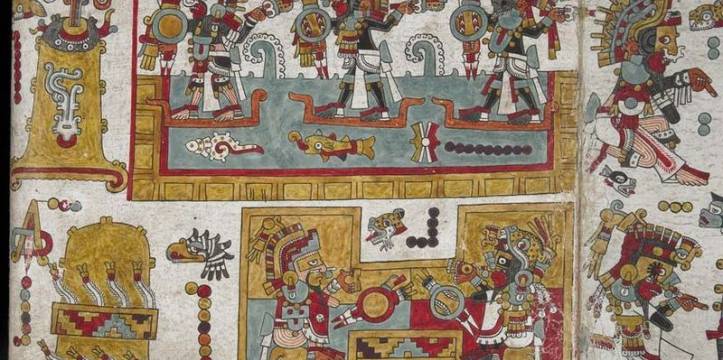 Manuscript getekend door de Mixteken. Beeld via Wikimedia van British Museum Manuscript getekend door de Mixteken. Beeld via Wikimedia van British Museum