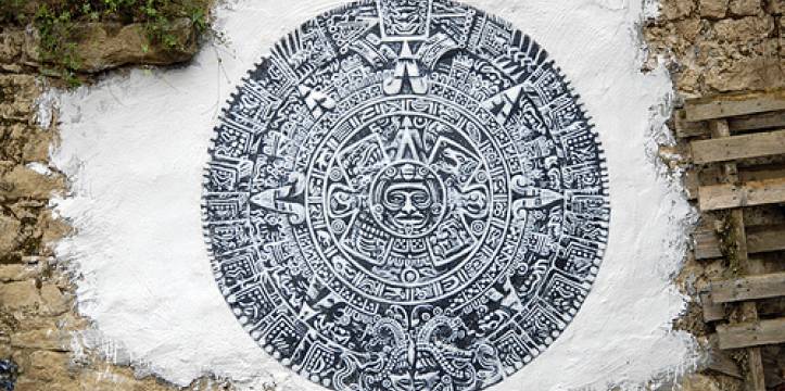 Replica van de Mayakalender met het 'einde van de wereld' 