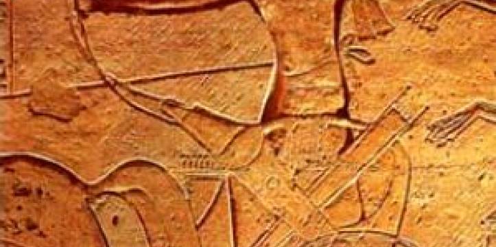 Ramses II tijdens de slag bij Kadesh