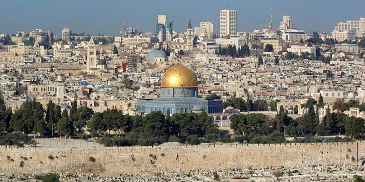 Uitzicht op Jeruzalem vanaf de Olijfberg Uitzicht op Jeruzalem vanaf de Olijfberg