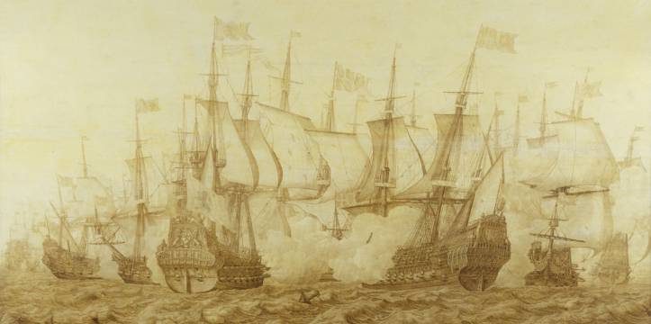Nederlandse oorlogsscheppen in 1653, door Heerman Witmont