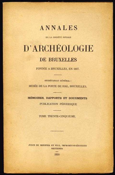 Een van de vele publicaties van "achtertuinarcheologen", in het Frans zoals destijds gebruikelijk was.