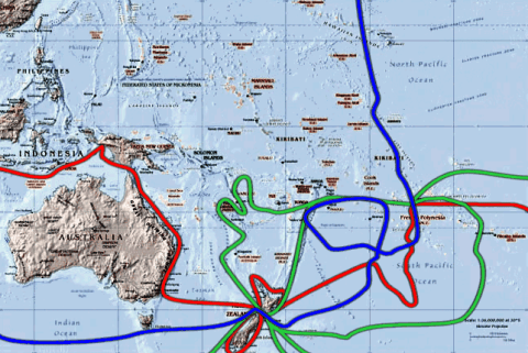 Kapitein Cooks reizen waren van groot belang voor het in kaart brengen van de Grote Oceaan. 
