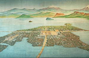 Bovenaanzicht Tenochtitlan