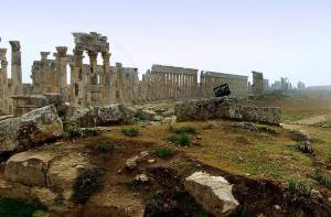 De oude Griekse stad Apamea, gelegen in centraal Syrië.