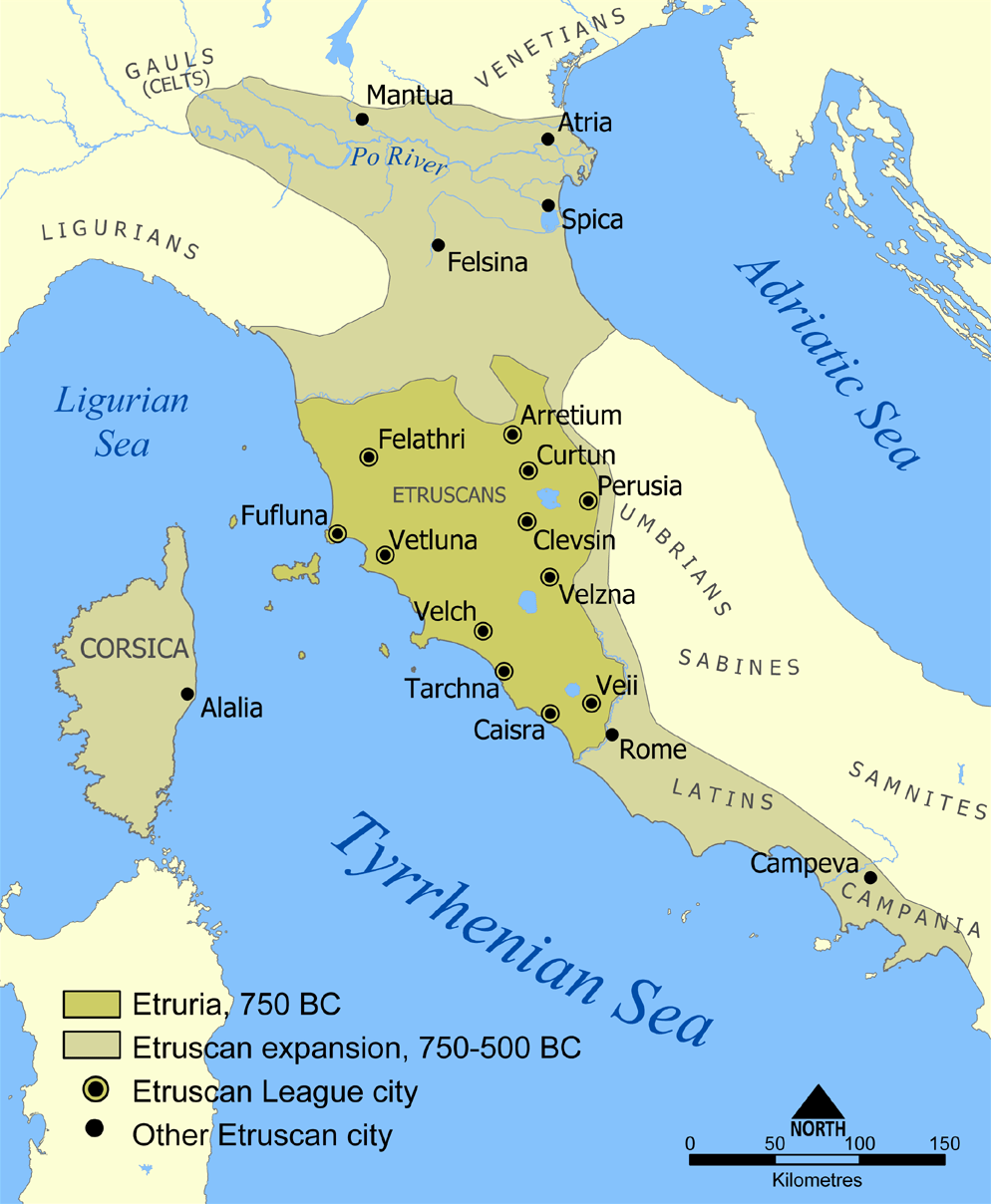 Kaart van Etrurië