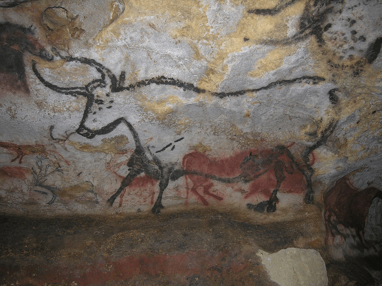 Een grottekening uit de grot van Lascaux