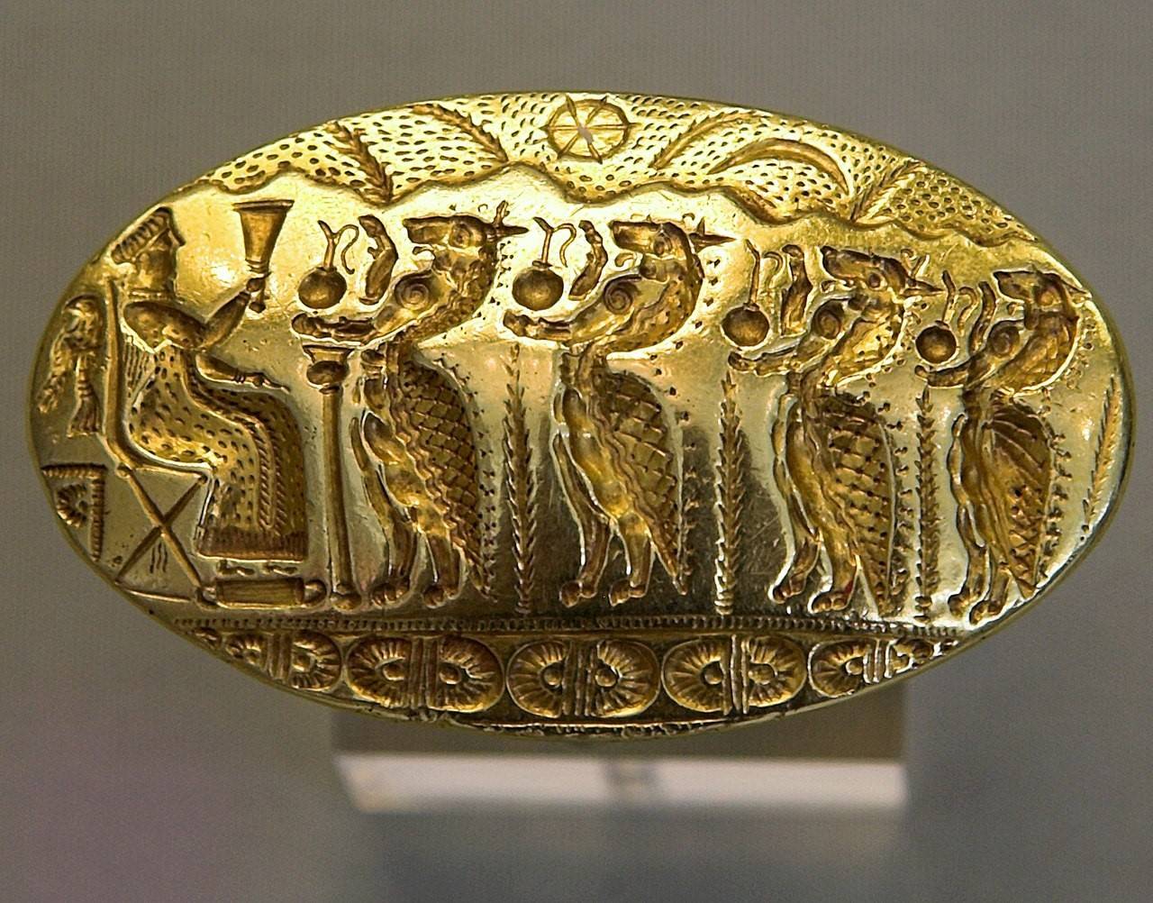 Minoïsche ring uit de vijftiende eeuw v.Chr.
