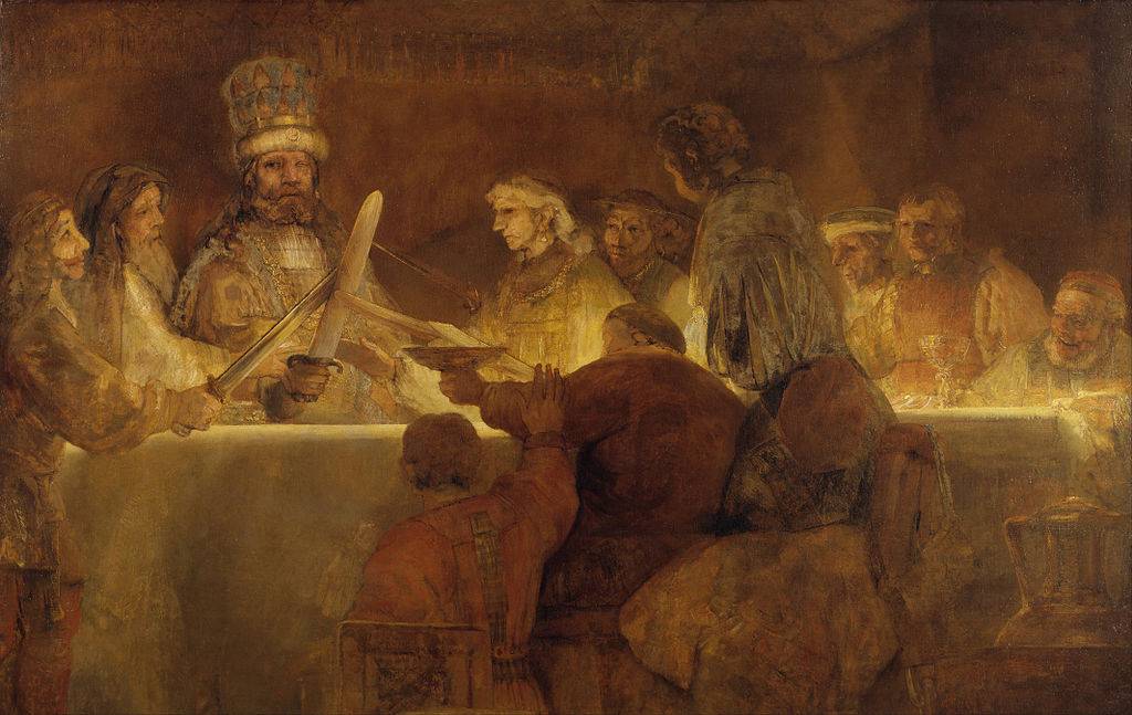 De samenzwering van de Bataven onder Claudius Civilis, schilderij van Rembrandt van Rijn