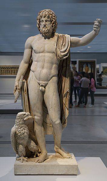 Standbeeld van Zeus uit de tweede eeuw na Christus. Zeus is hier afgebeeld met een adelaar.