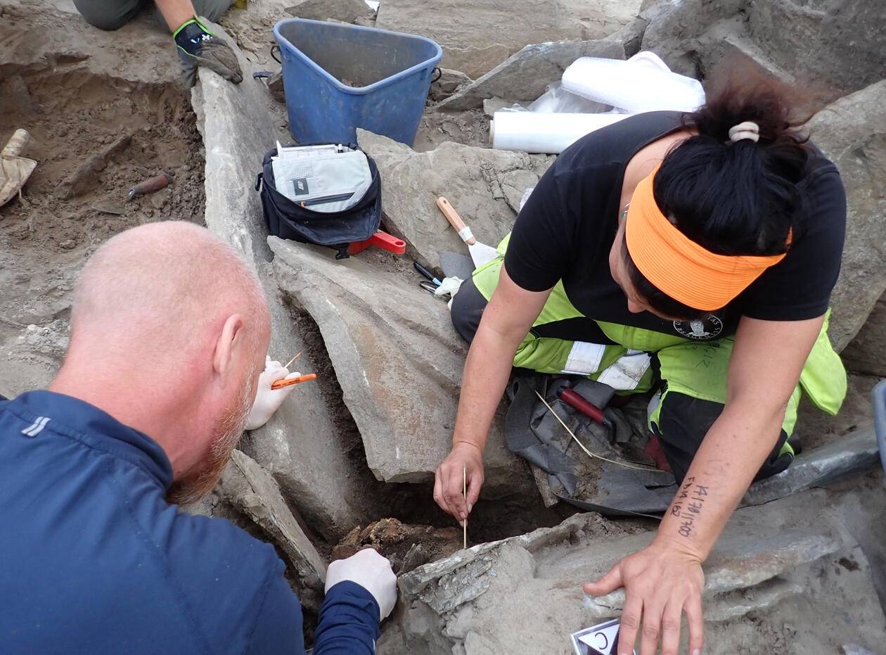 De tombe werd opgegraven en onderzocht door archeologen van de Universiteit van Bergen