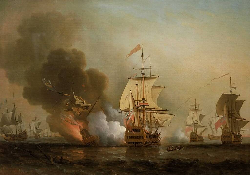 Schilderij van de Britse aanval op de San José