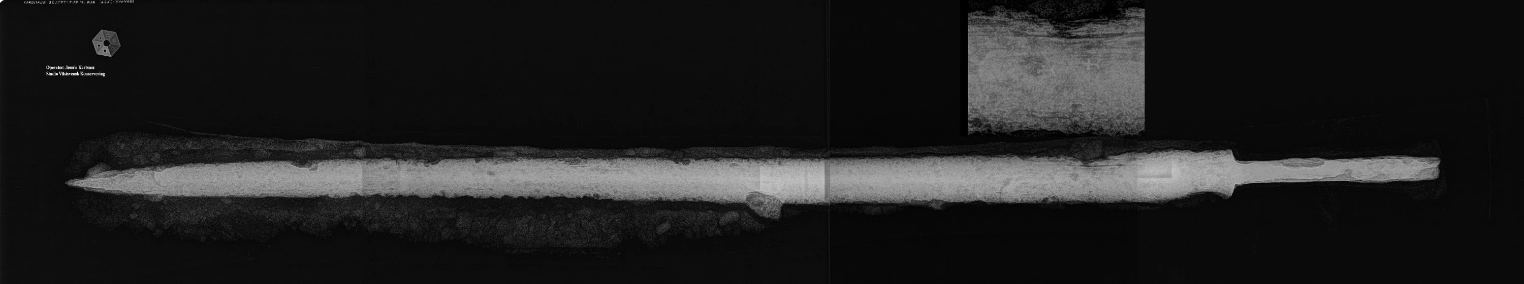 Een röntgenfoto van het zwaard
