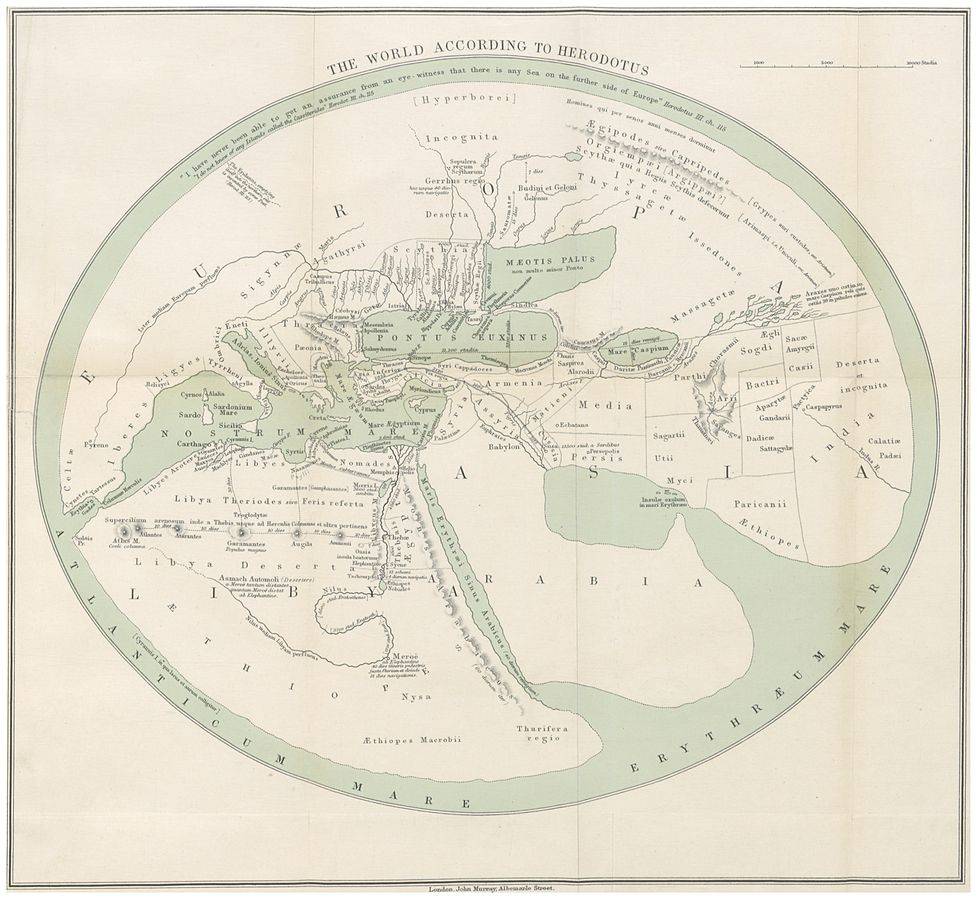 Herodotus’ reizen brachten hem naar Egypte, Fenicië (grofweg het huidige Libanon en Syrië), Mesopotamië, Perzië, en zelfs tot in Scythië (het huidige Oekraïne).